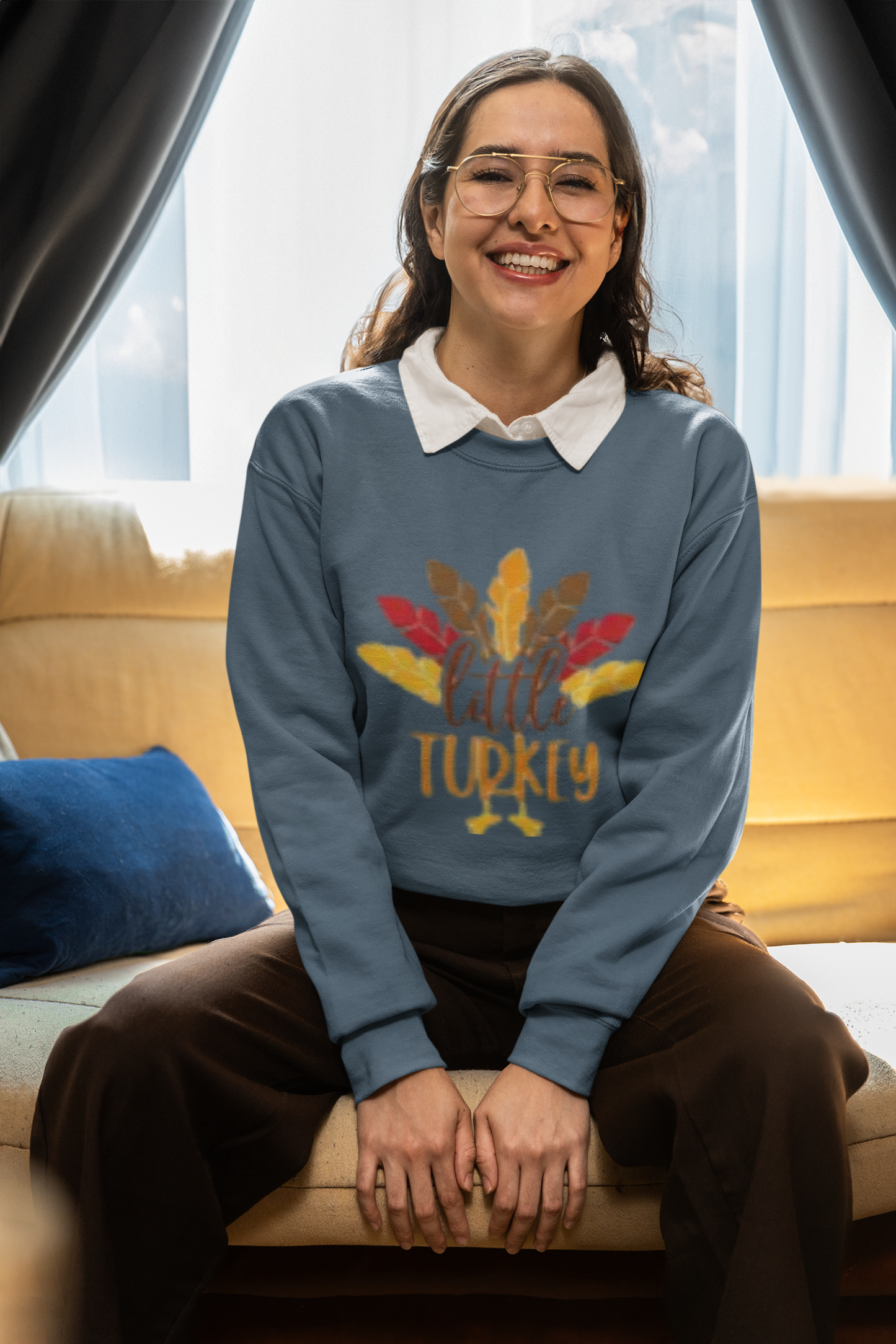Little Turkey Crewneck Sweatshirt - Fall Harvest Style for Family Gatherings