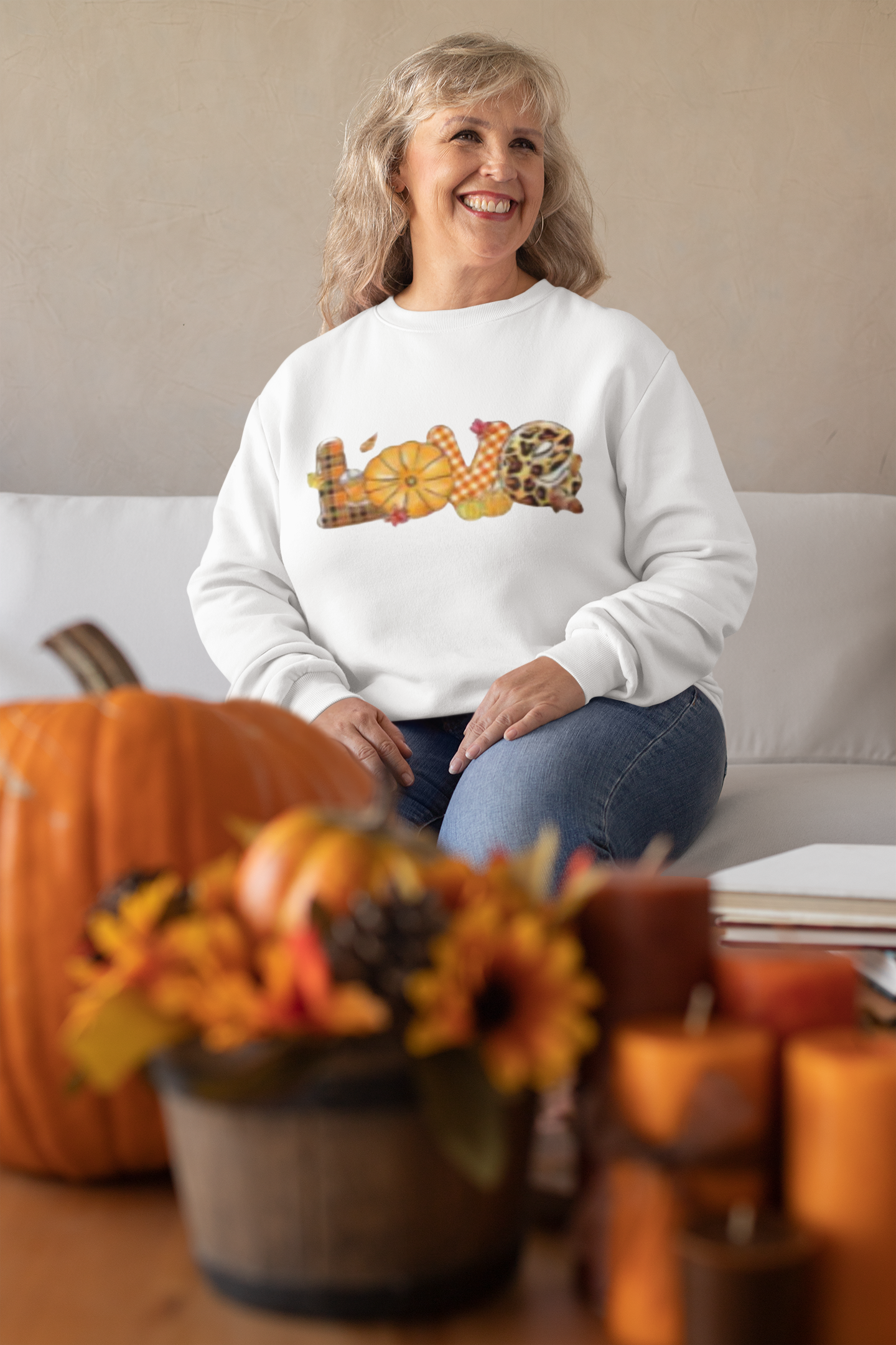 LOVE Fall Sweatshirt – Cozy Autumn Vibes, Perfect for Fall Celebrations,  Crewneck, Gift for Friends and Family, Casual Essentials