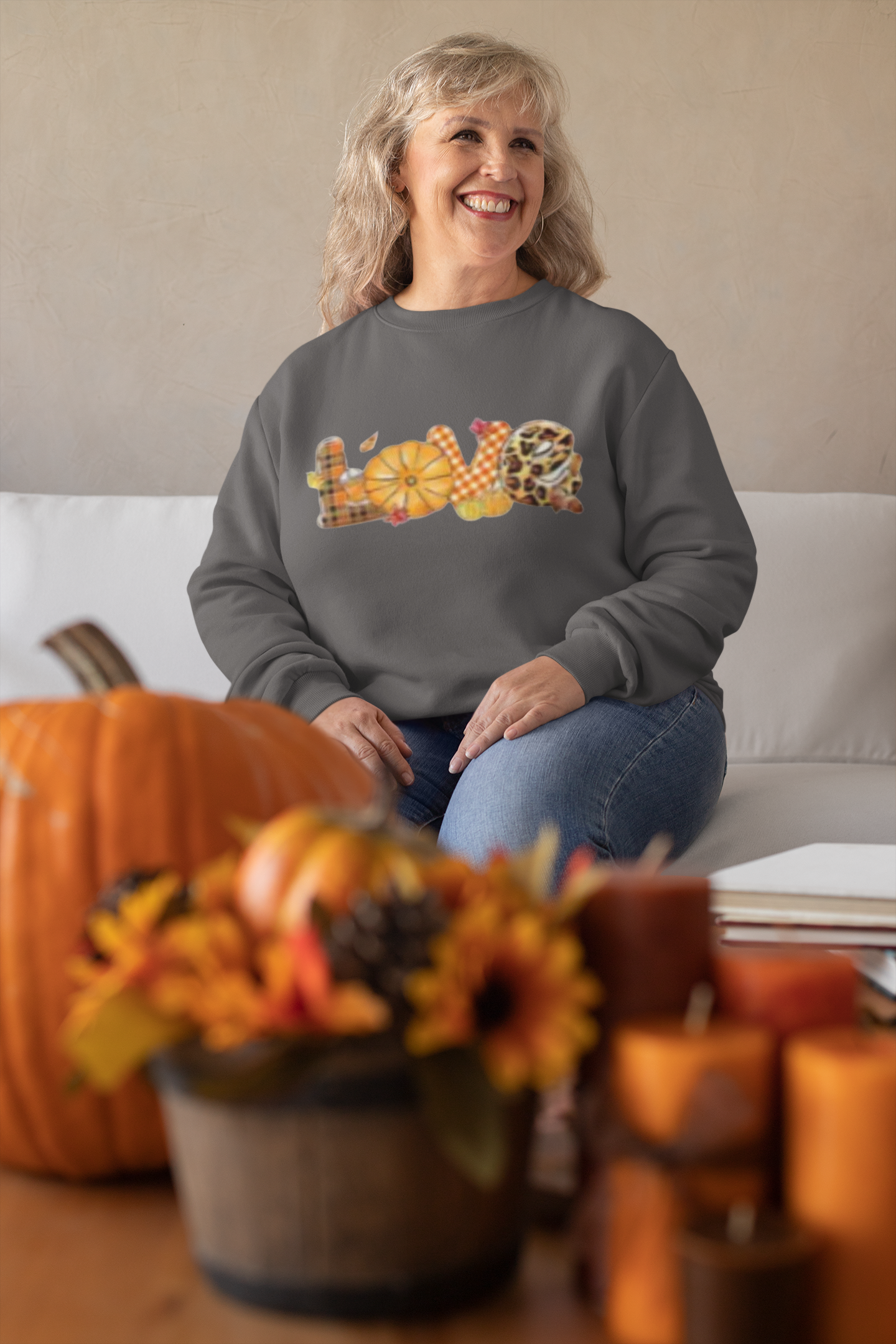 LOVE Fall Sweatshirt – Cozy Autumn Vibes, Perfect for Fall Celebrations,  Crewneck, Gift for Friends and Family, Casual Essentials