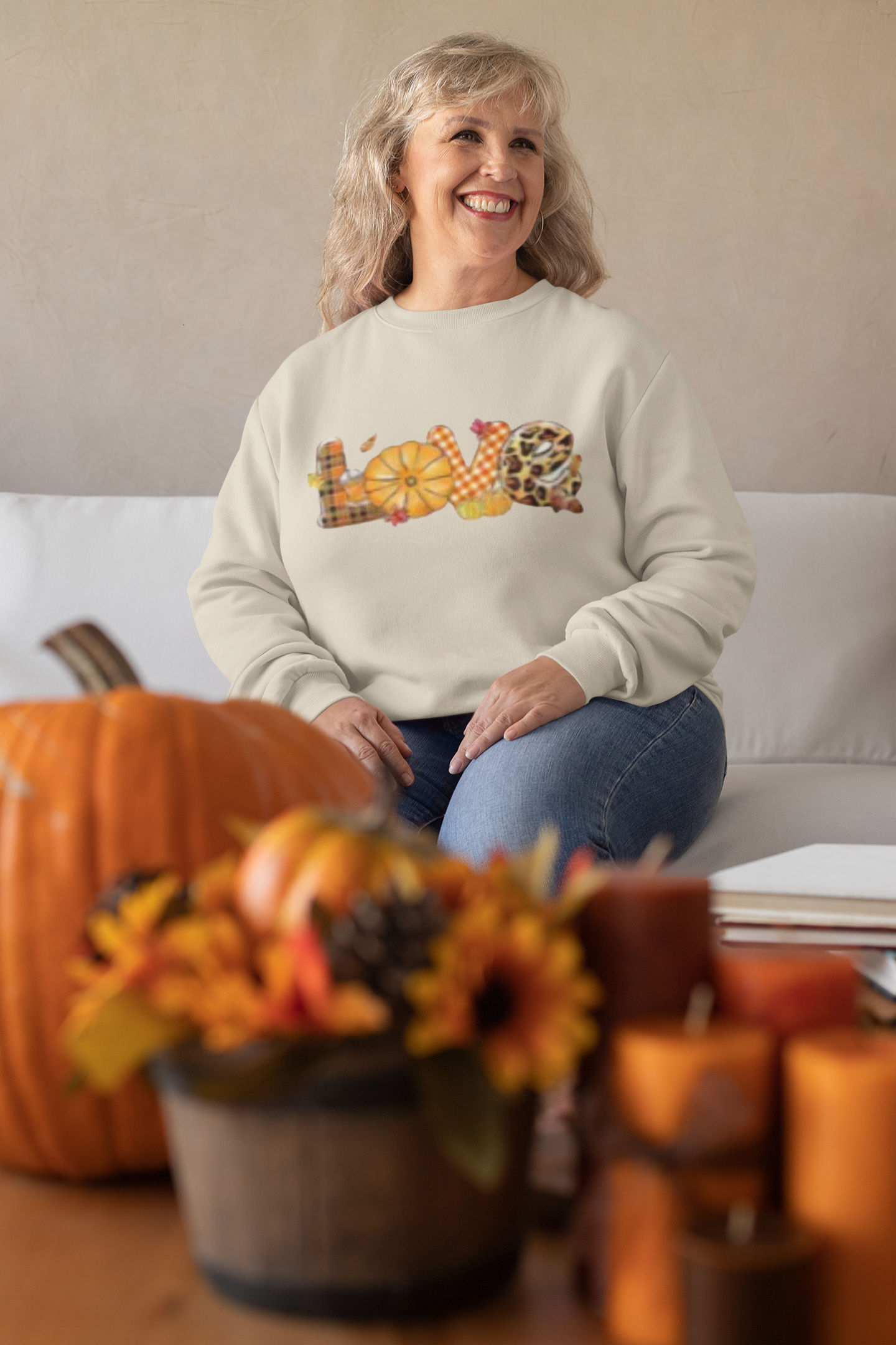 LOVE Fall Sweatshirt – Cozy Autumn Vibes, Perfect for Fall Celebrations,  Crewneck, Gift for Friends and Family, Casual Essentials
