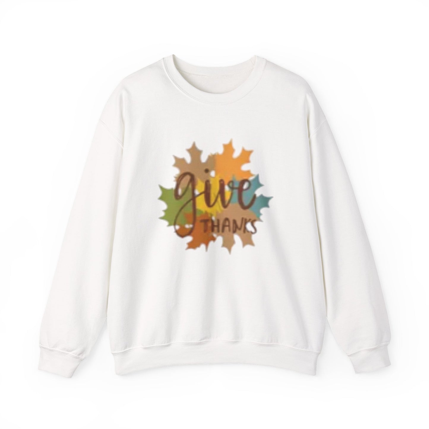 Give Thanks Fall Sweatshirt – Cozy Autumn Leaves Pullover, Fall Fashion, Gift for Her, Unisex Autumn Sweater, Give Thanks Sweatshirt