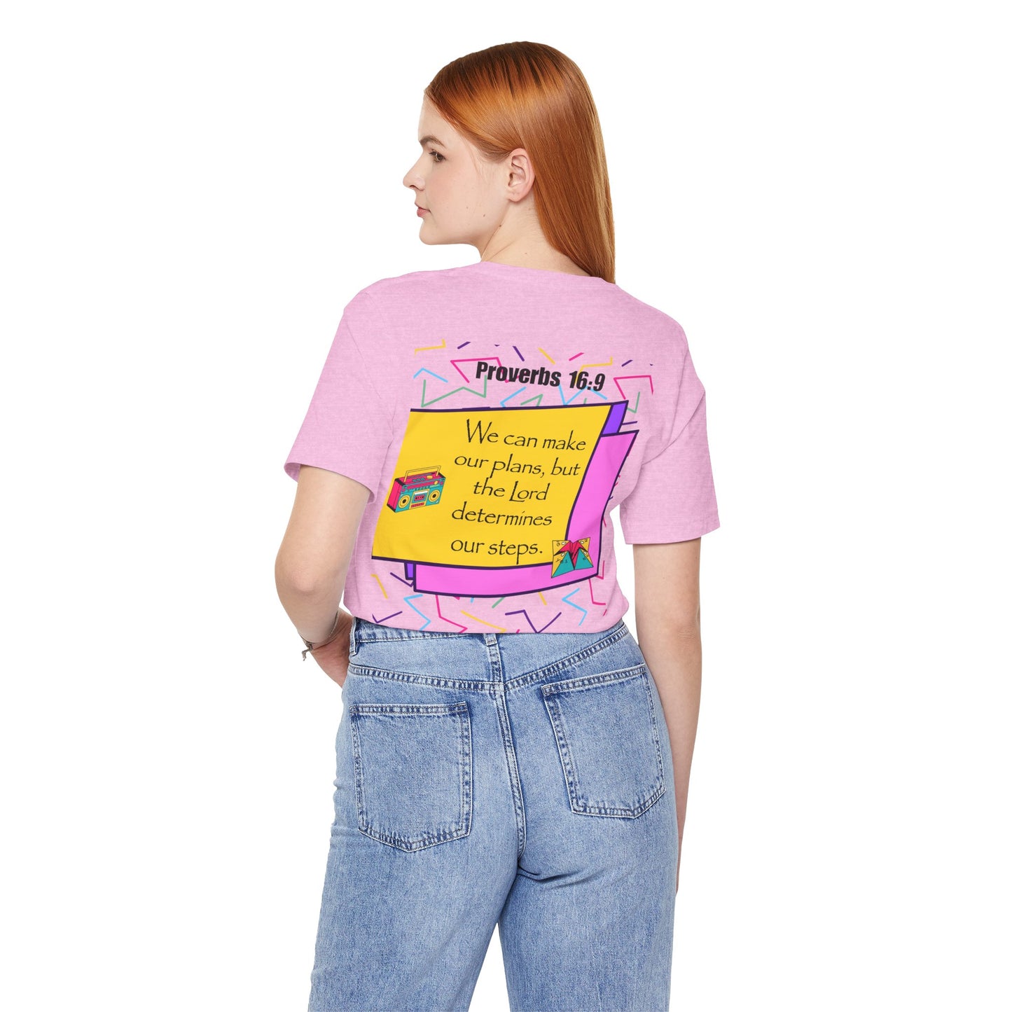 Step by Step Proverbs 16:9 Retro Christian T-Shirt