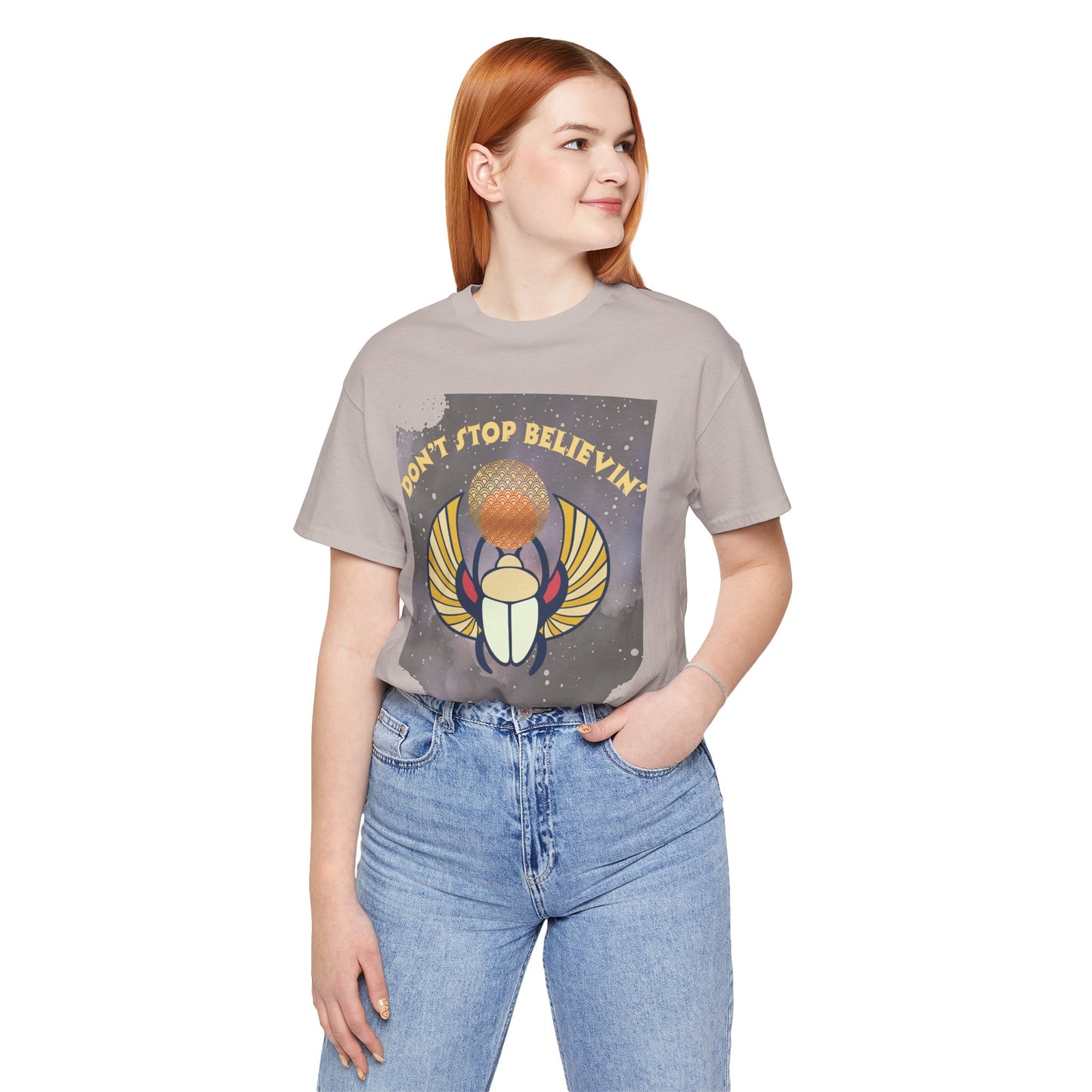 Don’t Stop Believin’ Retro Christian T-Shirt | Hebrews 11:1 Faith Tee