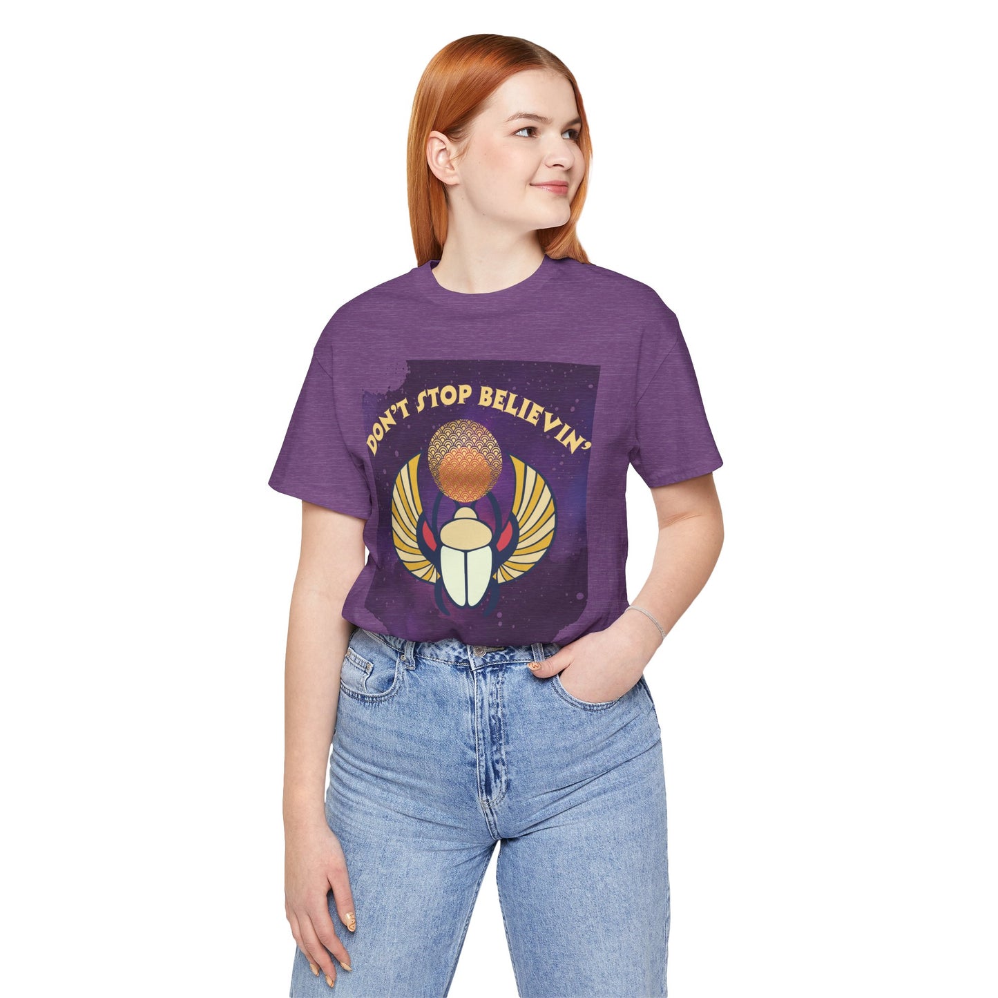 Don’t Stop Believin’ Retro Christian T-Shirt | Hebrews 11:1 Faith Tee