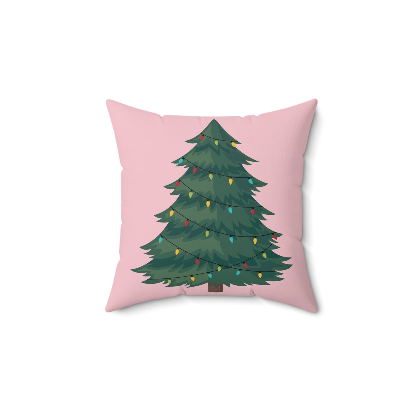 Christmas Tree  in Pink-Spun Polyester Square Pillow