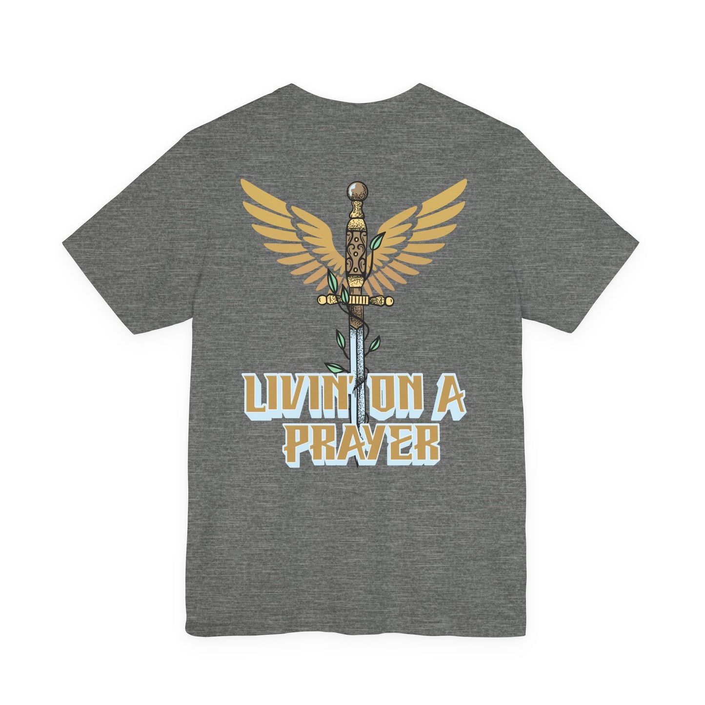 Livin’ On a Prayer Retro Christian T-Shirt | 1 Thessalonians 5:17 “Pray Without Ceasing” Tee