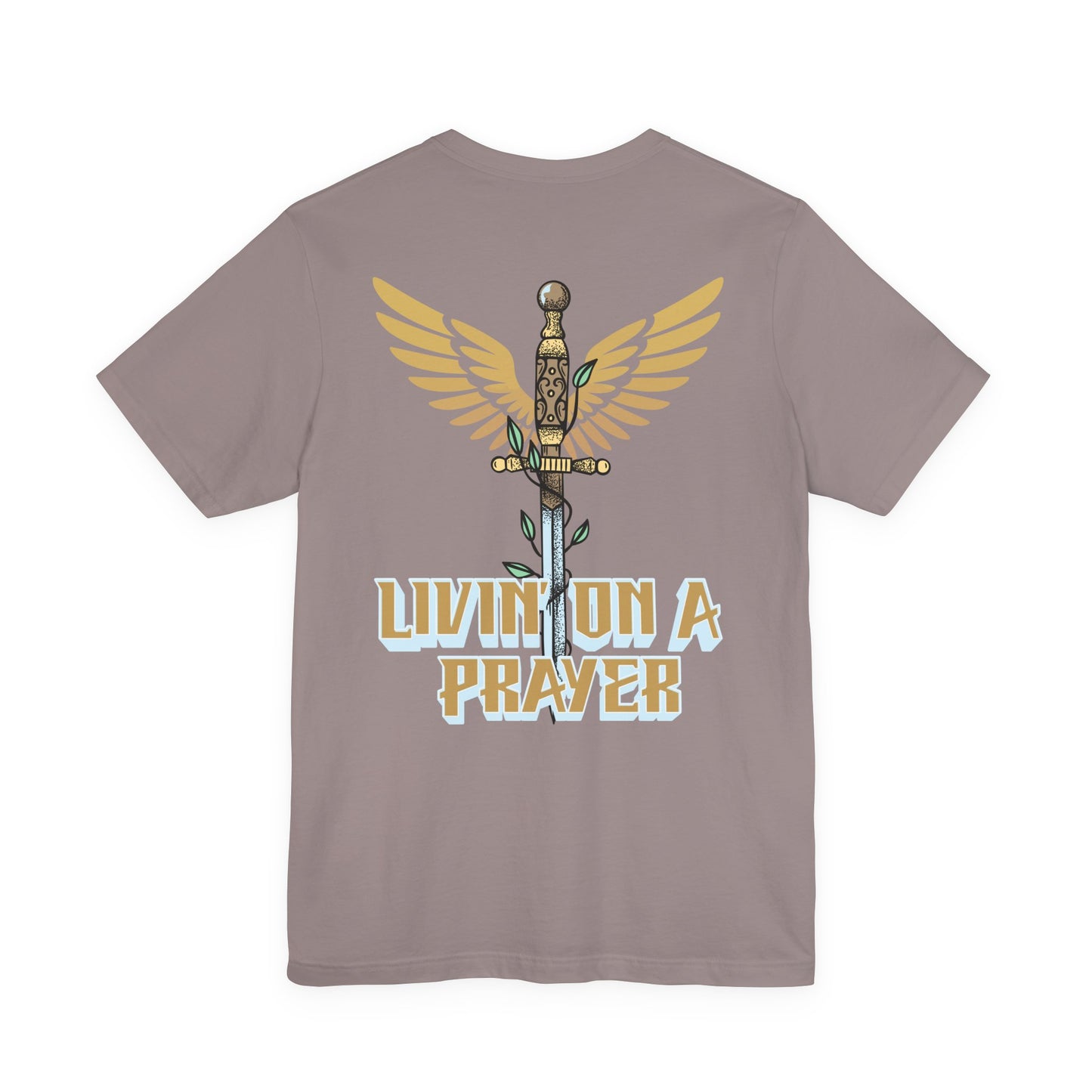 Livin’ On a Prayer Retro Christian T-Shirt | 1 Thessalonians 5:17 “Pray Without Ceasing” Tee