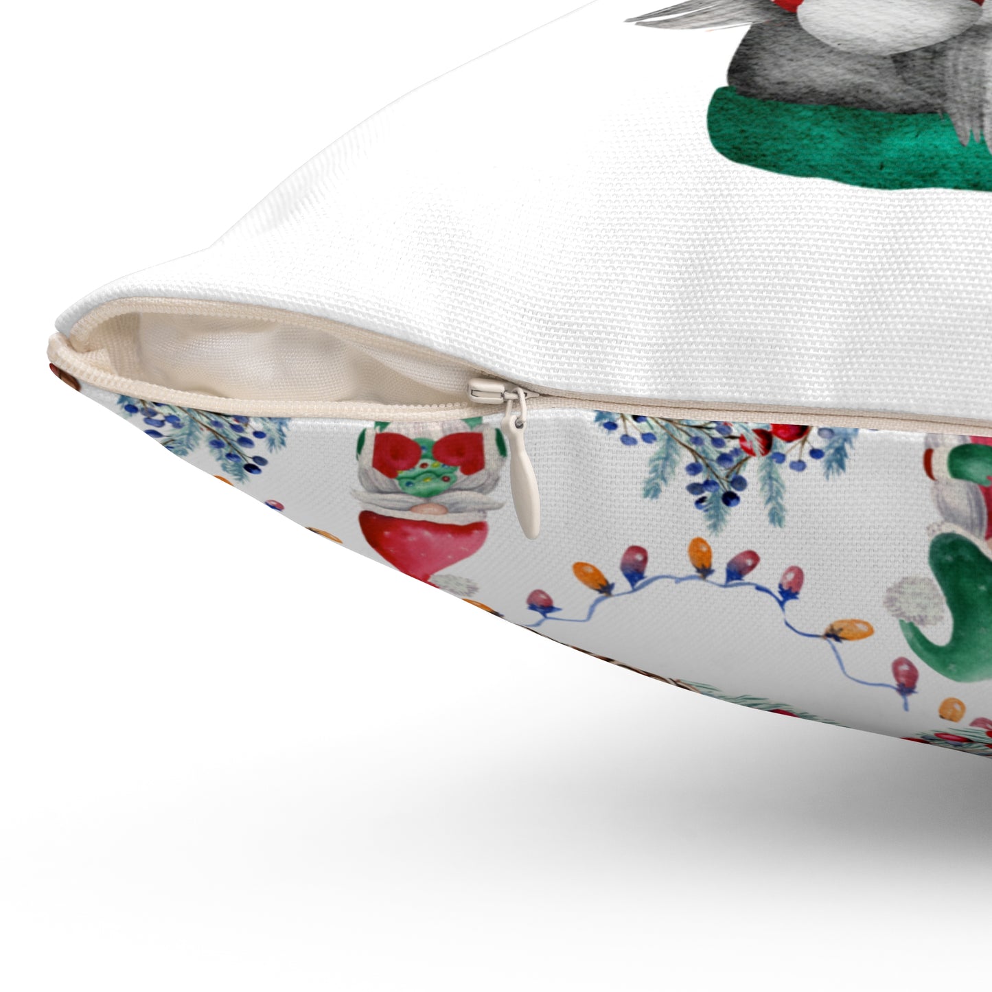 Holiday Gnome-Spun Polyester Square Pillow