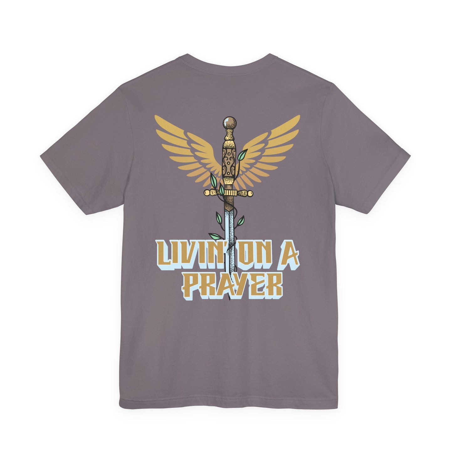 Livin’ On a Prayer Retro Christian T-Shirt | 1 Thessalonians 5:17 “Pray Without Ceasing” Tee