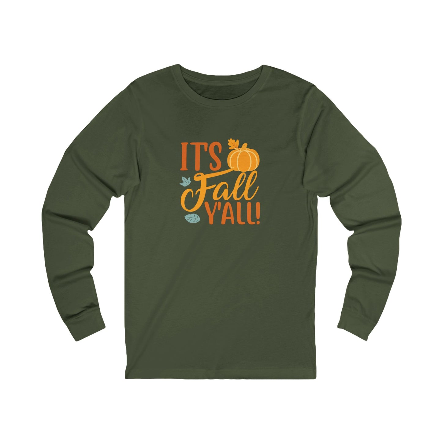 It’s Fall Y’all Long-Sleeve Tee, Cozy Autumn Shirt, Pumpkin Vibe Top,  Tee for Fall Celebrations, Perfect for Thanksgiving