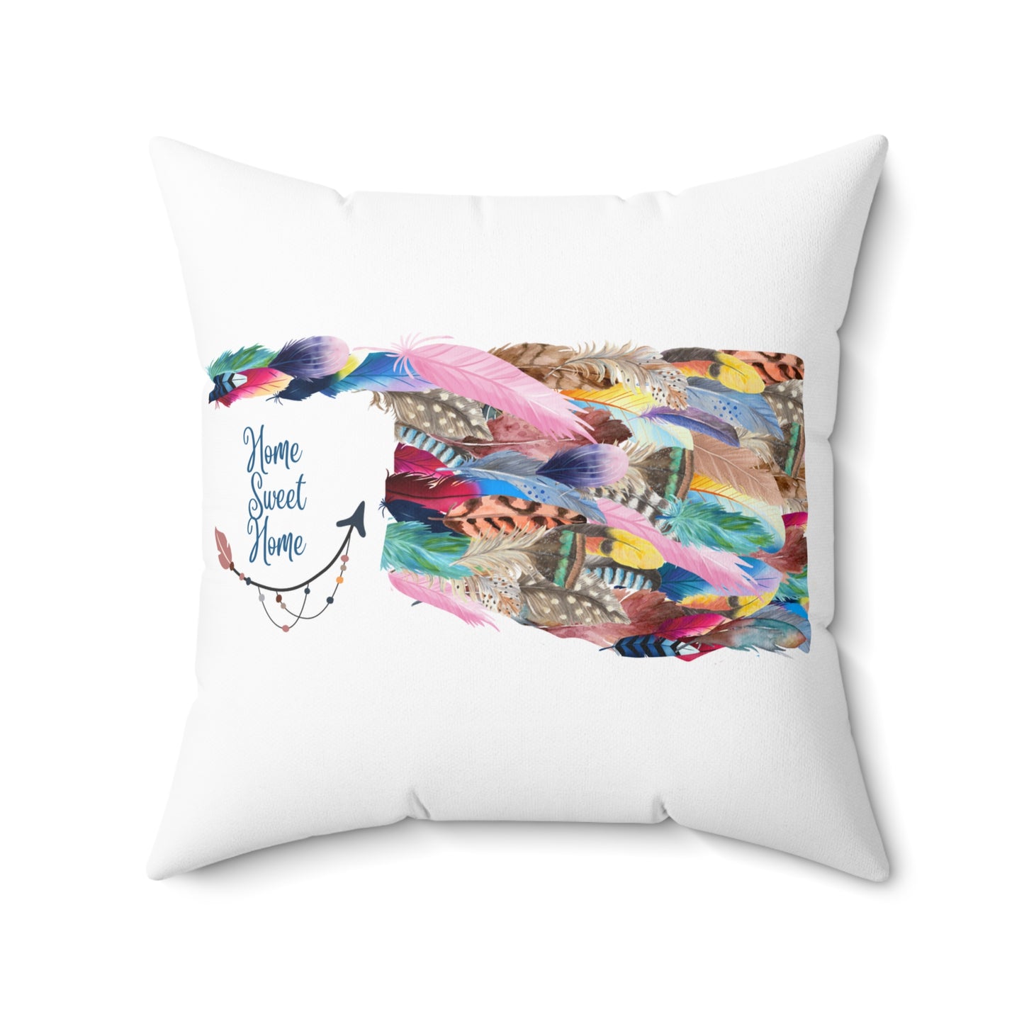 Oklahoma is Home Sweet Home-Spun Polyester Square Pillow