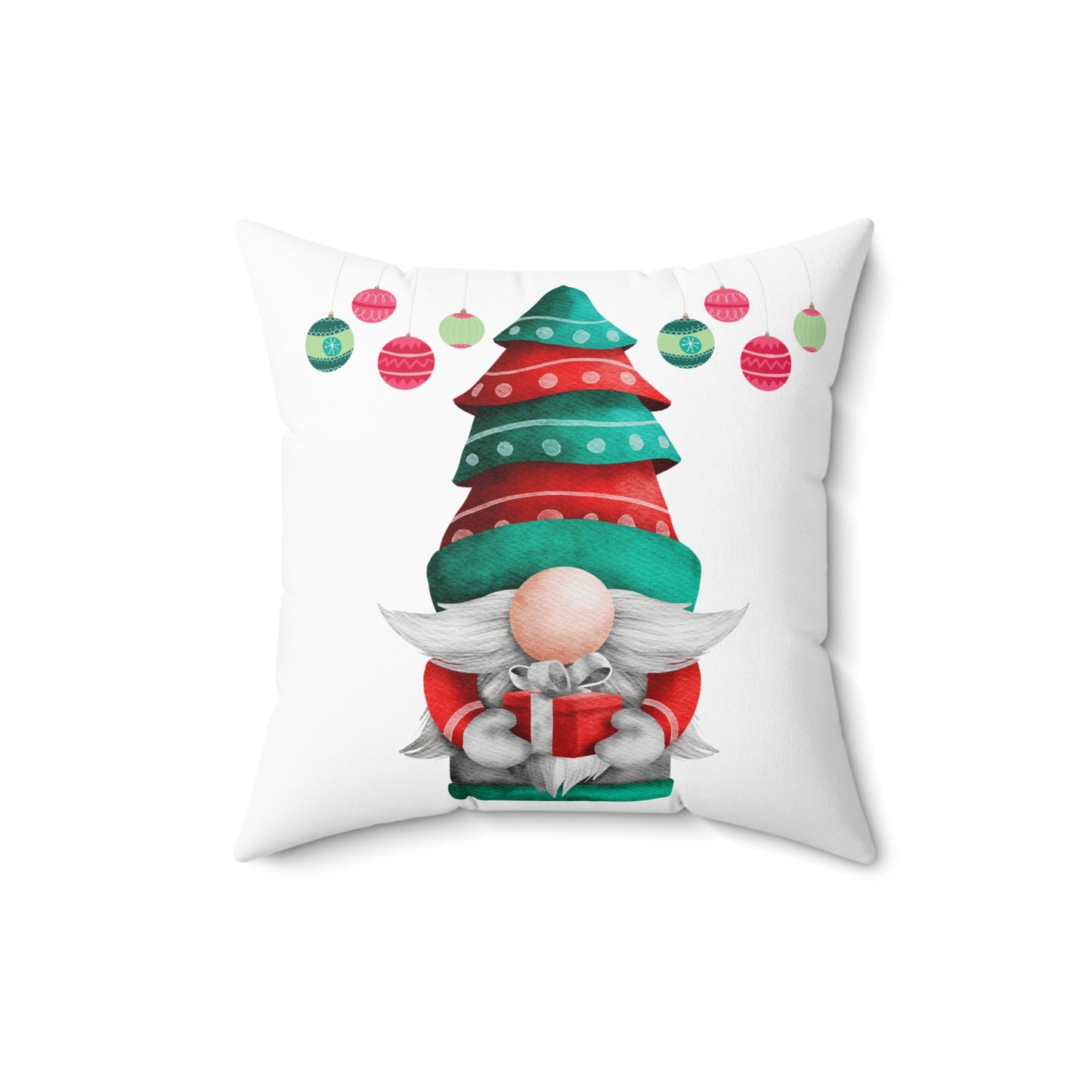 Holiday Gnome-Spun Polyester Square Pillow
