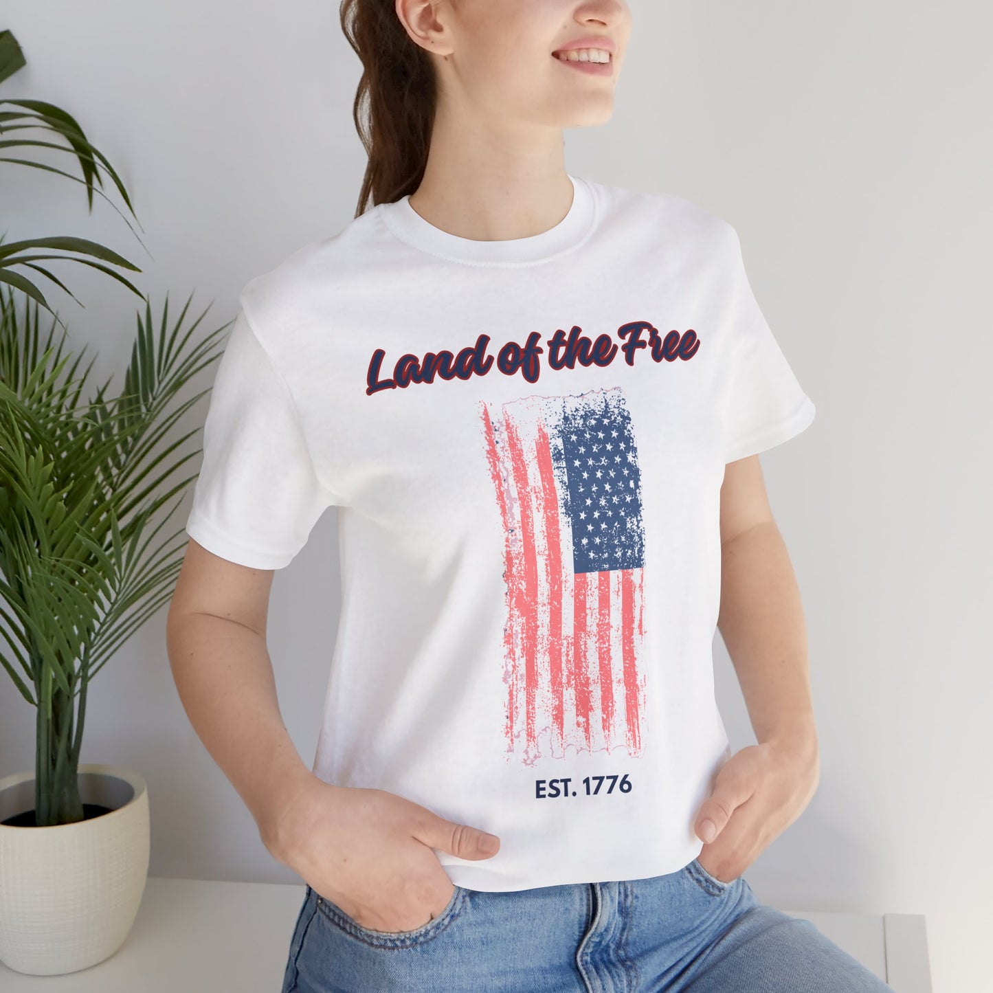 Land of the Free Flag T-Shirt — Est. 1776 Patriotic Tee
