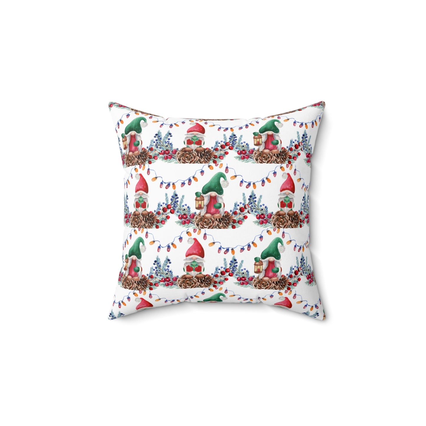 Holiday Gnome-Spun Polyester Square Pillow