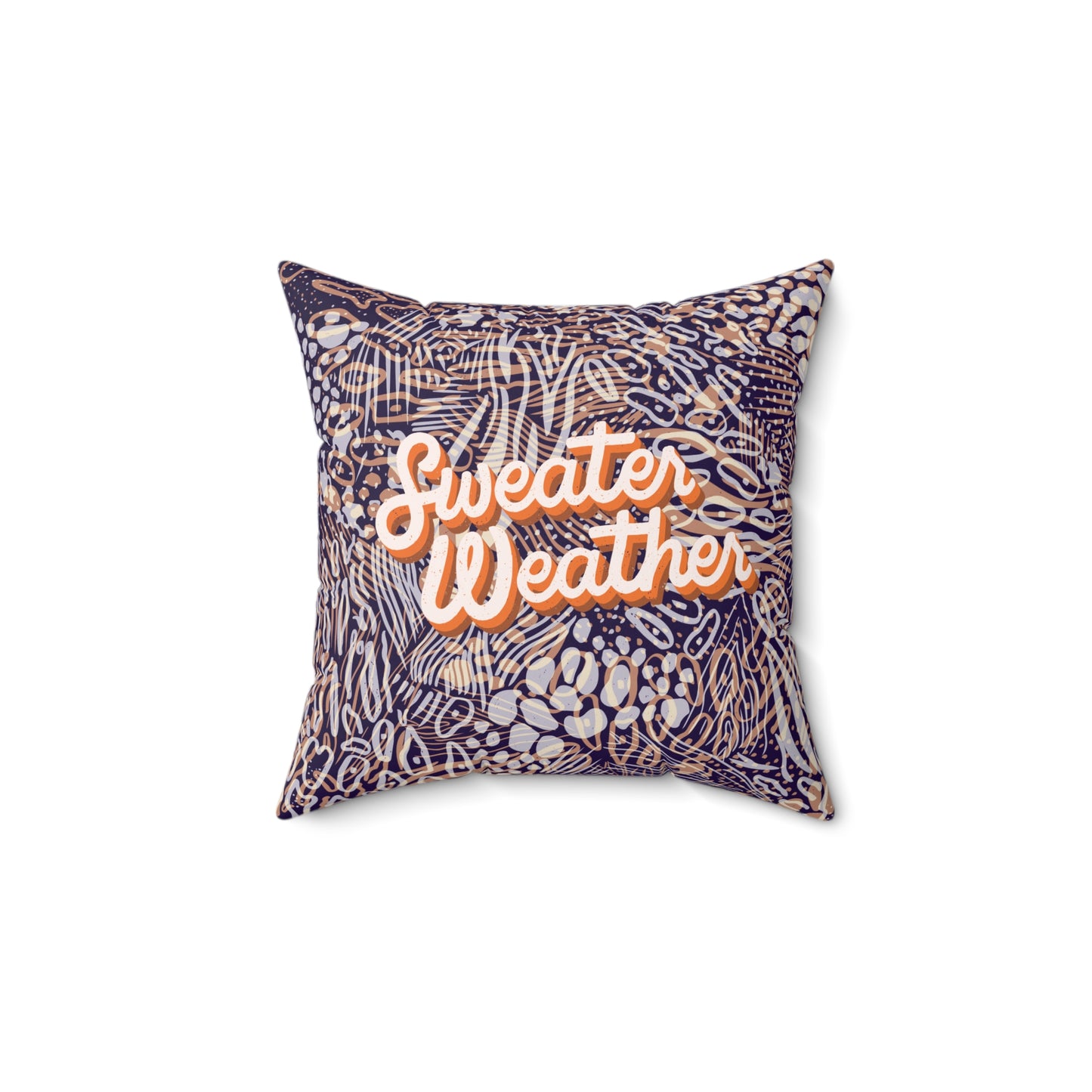 Square Pillow - Sweater Weather Animal Print Decorative Pillow