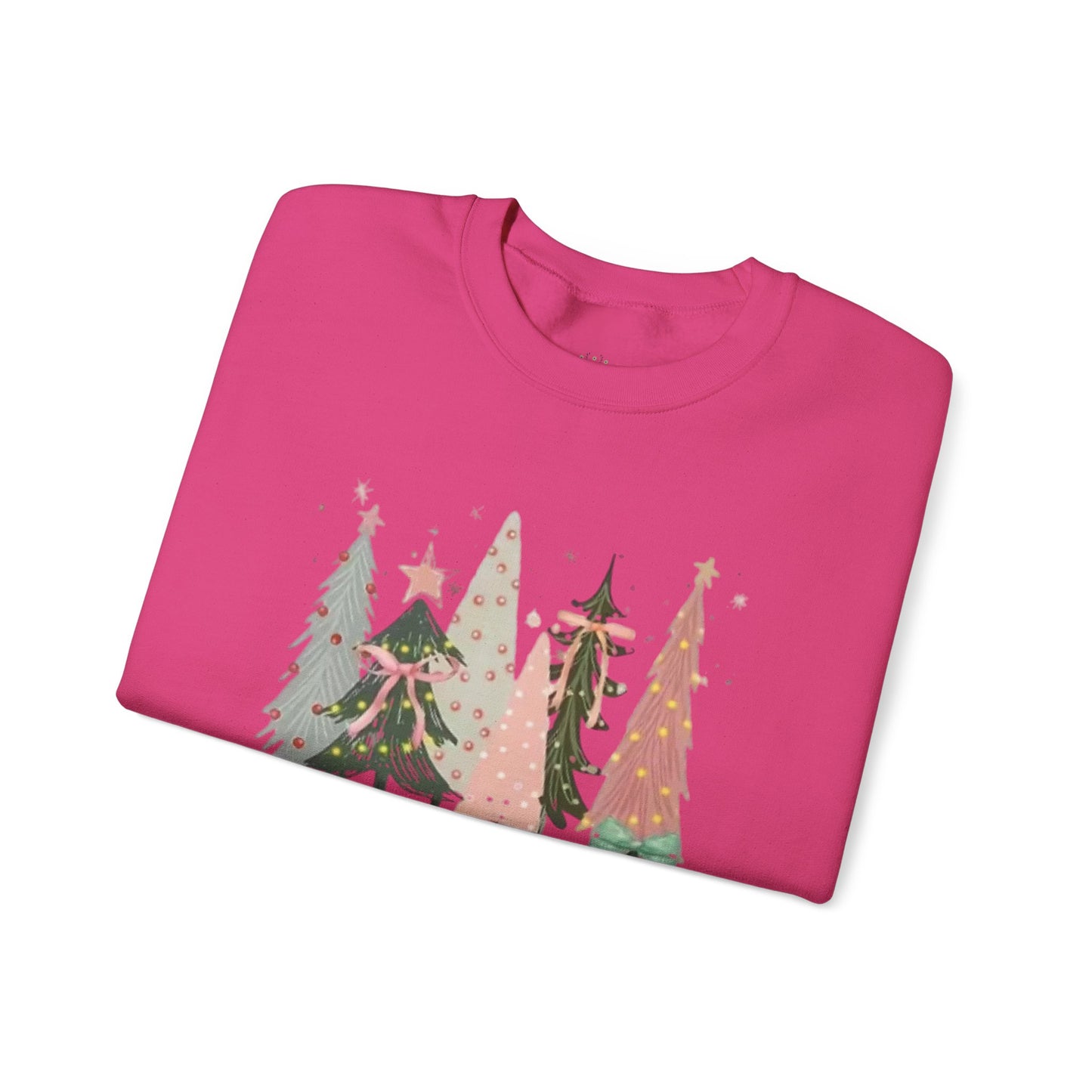 Christian Merry Christmas Sweatshirt | Faith-Based Holiday Apparel with Christmas Trees