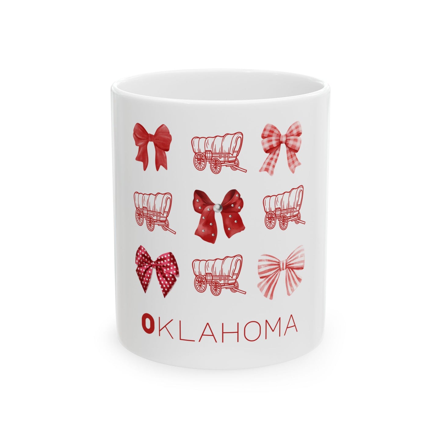 Oklahoma Bows & Schooners Mug Decorative Coffee Cup, Ceramic Drinkware, 11oz & 15oz