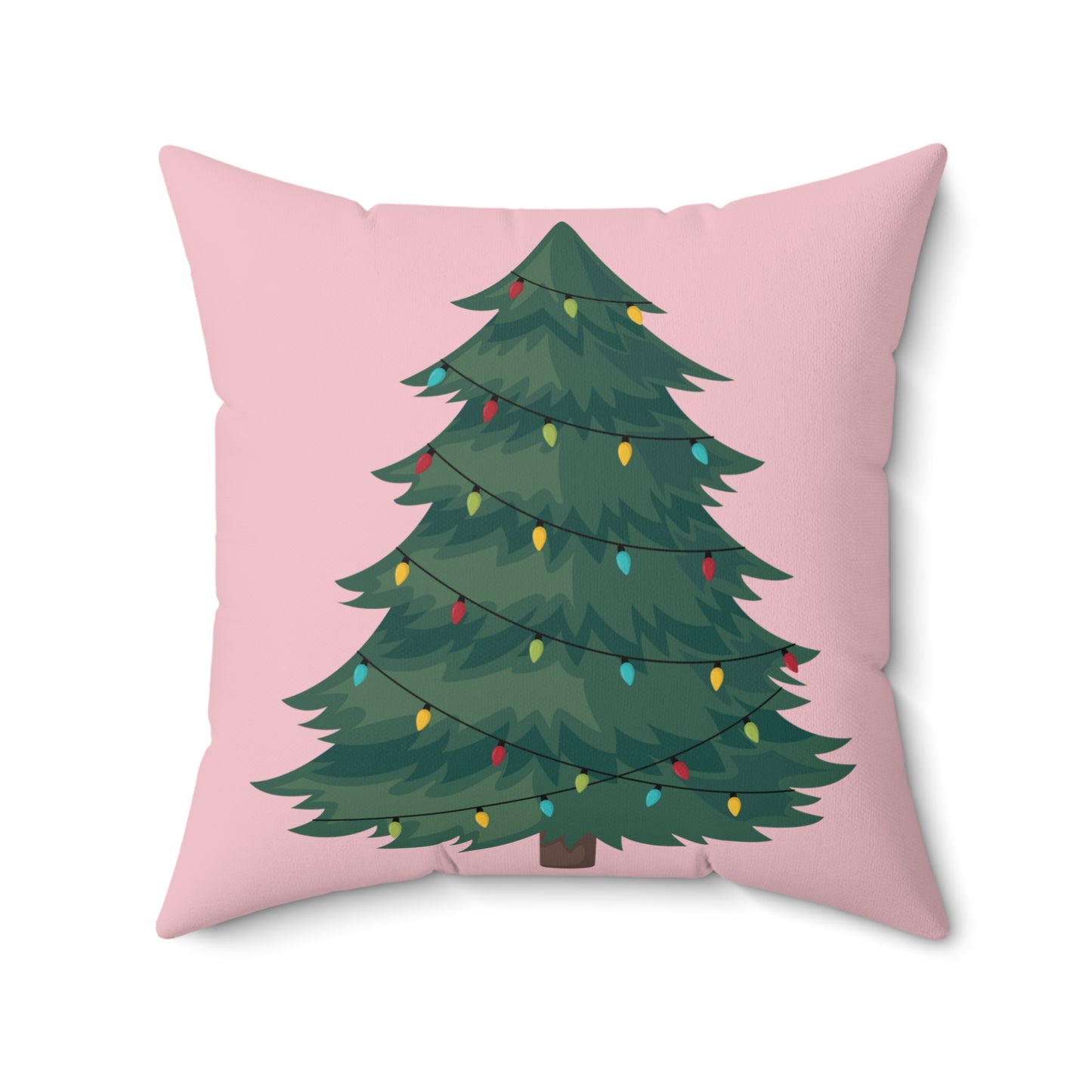 Christmas Tree  in Pink-Spun Polyester Square Pillow