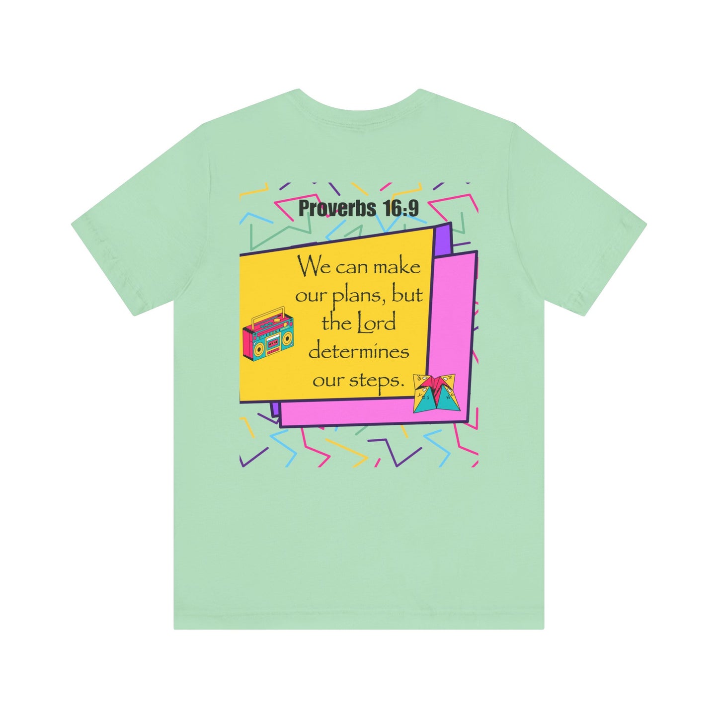 Step by Step Proverbs 16:9 Retro Christian T-Shirt