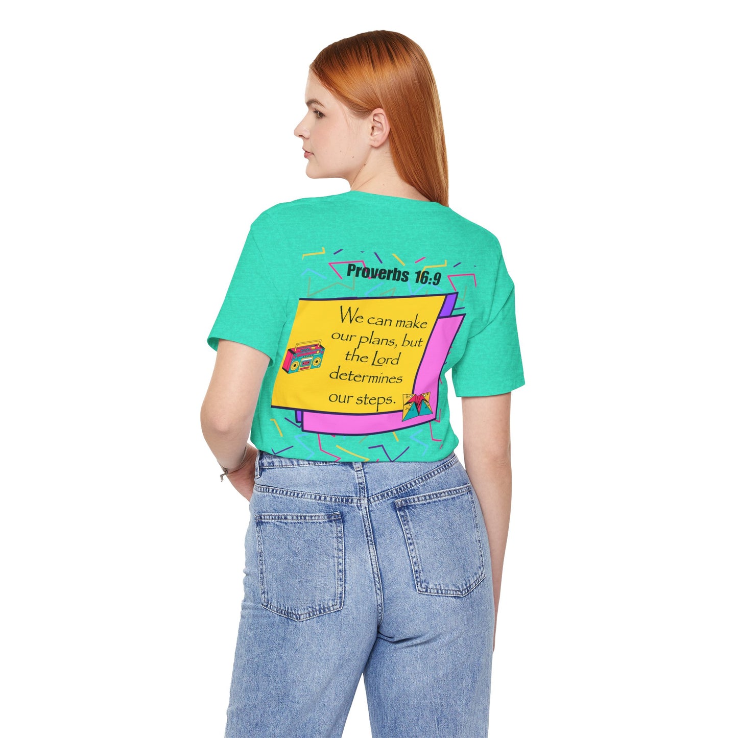 Step by Step Proverbs 16:9 Retro Christian T-Shirt