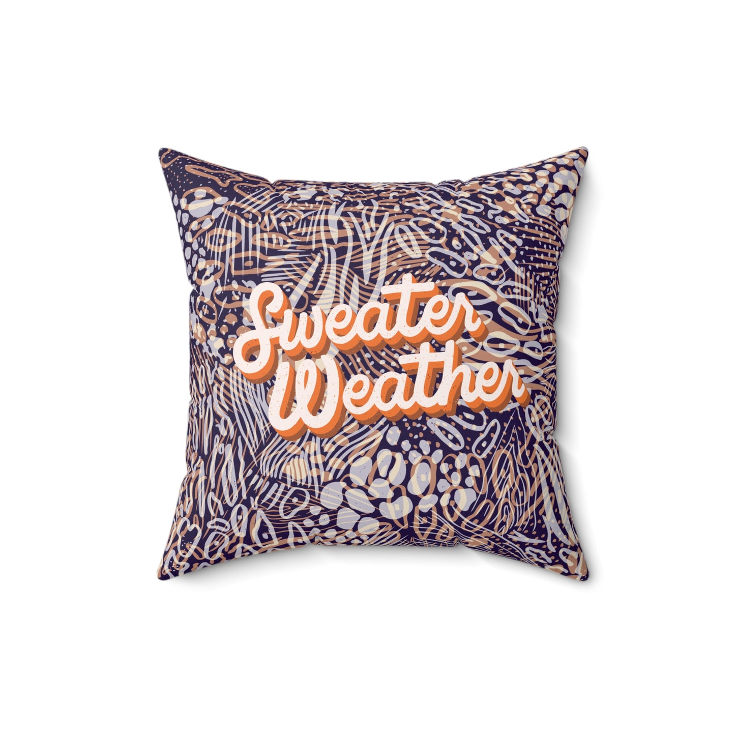 Square Pillow - Sweater Weather Animal Print Decorative Pillow