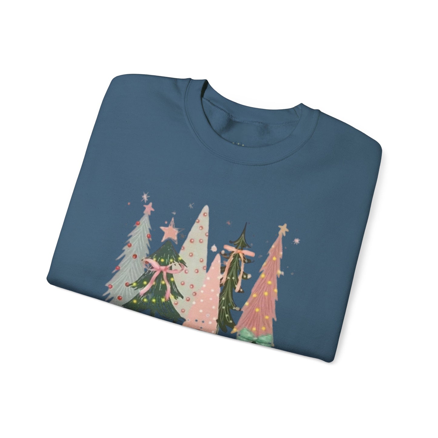 Christian Merry Christmas Sweatshirt | Faith-Based Holiday Apparel with Christmas Trees