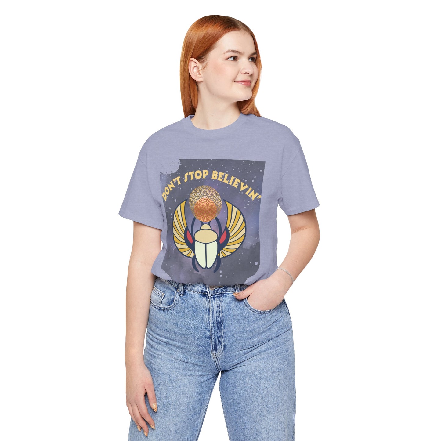 Don’t Stop Believin’ Retro Christian T-Shirt | Hebrews 11:1 Faith Tee