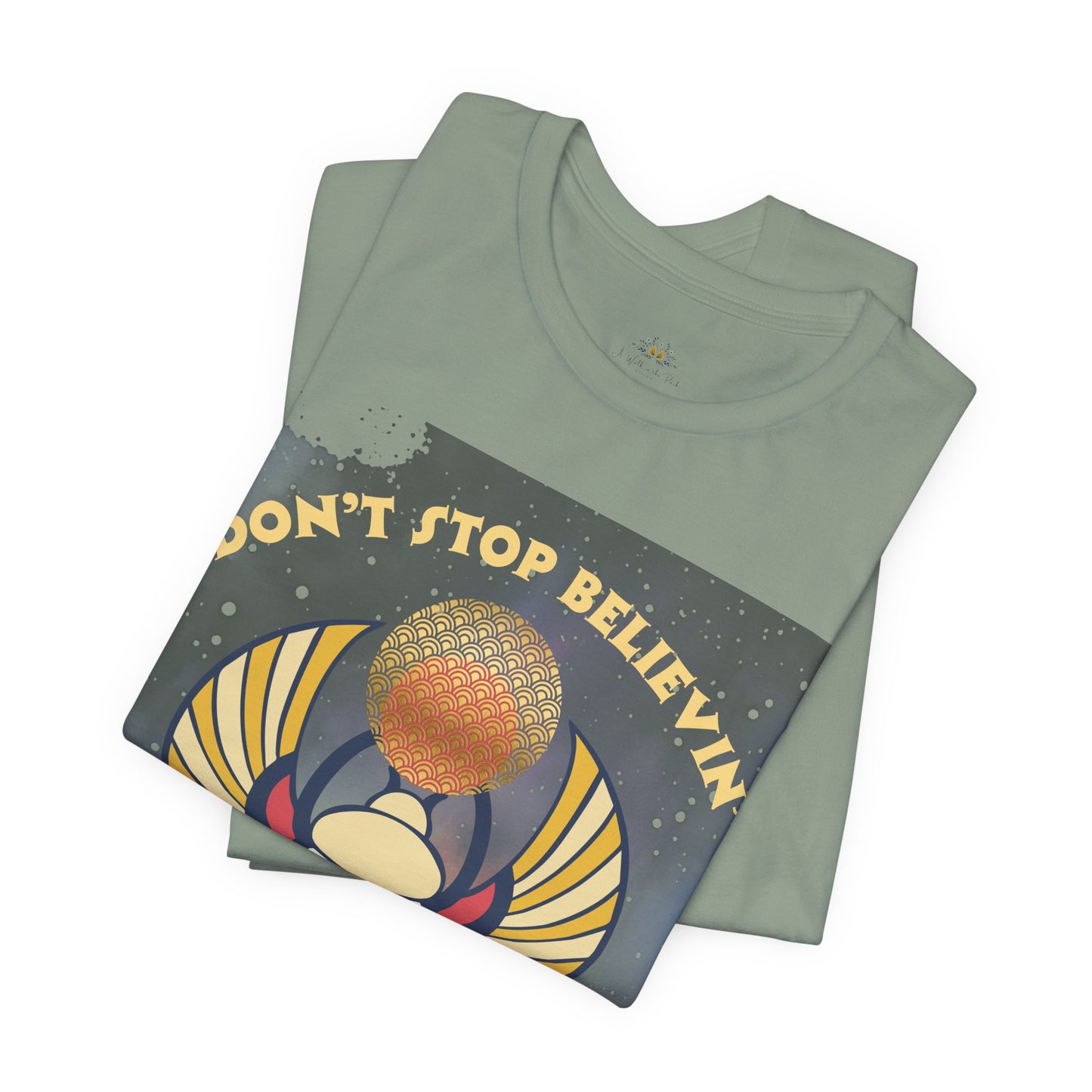 Don’t Stop Believin’ Retro Christian T-Shirt | Hebrews 11:1 Faith Tee