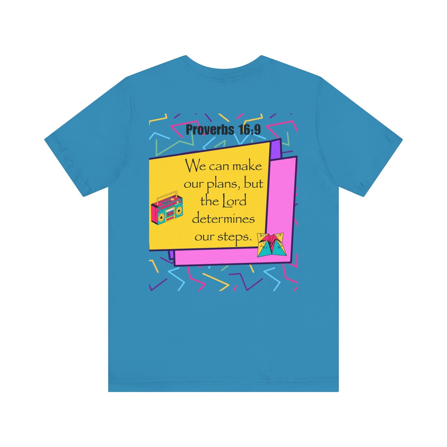 Step by Step Proverbs 16:9 Retro Christian T-Shirt