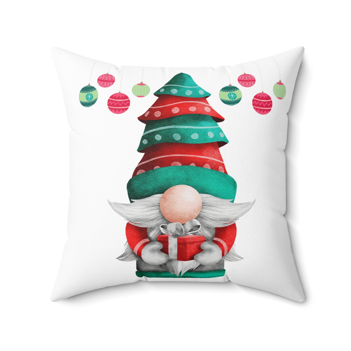 Holiday Gnome-Spun Polyester Square Pillow