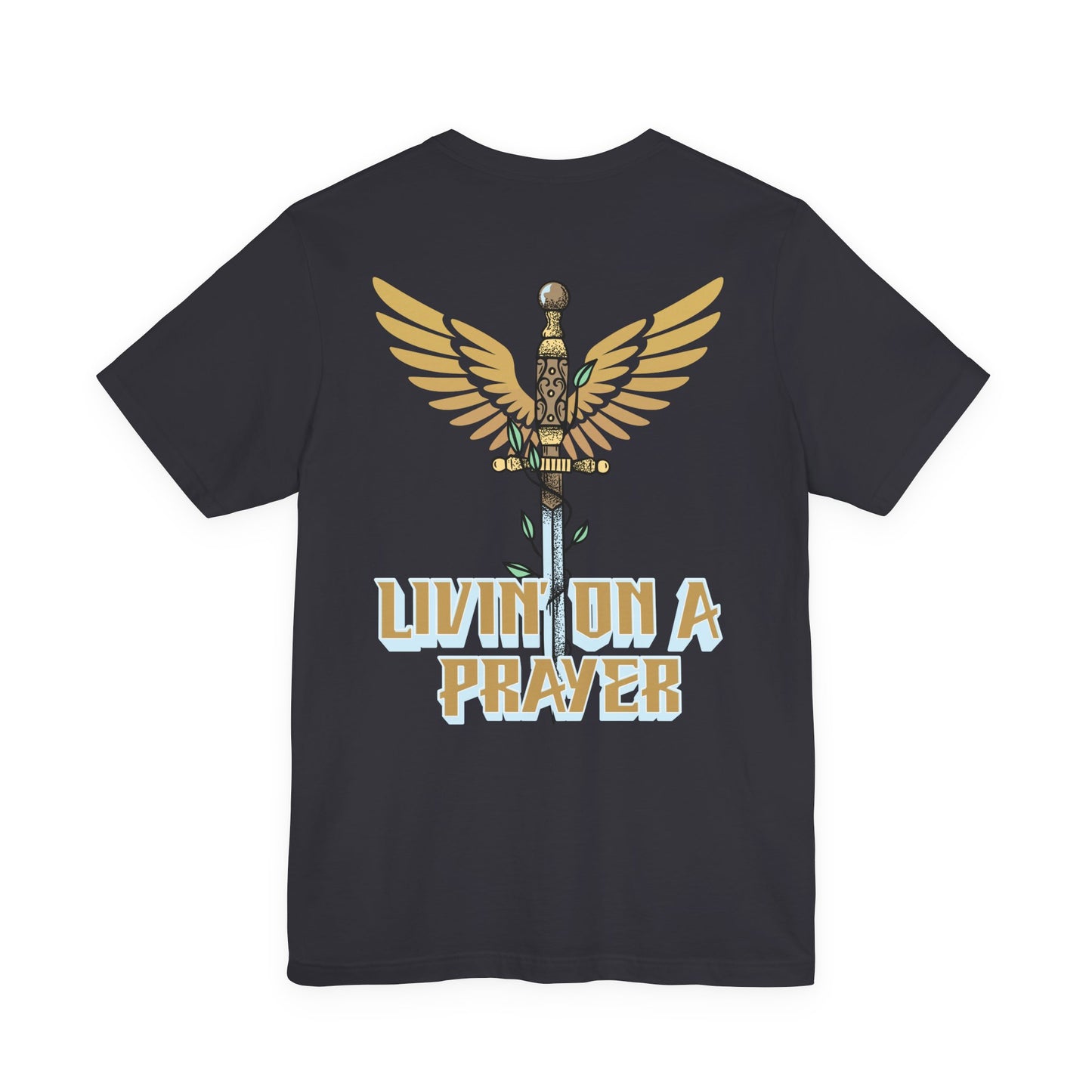 Livin’ On a Prayer Retro Christian T-Shirt | 1 Thessalonians 5:17 “Pray Without Ceasing” Tee