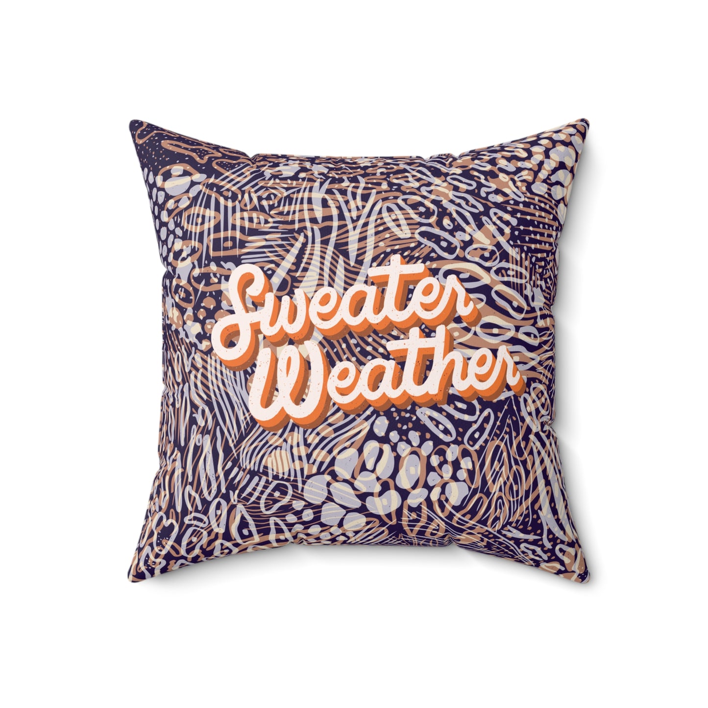 Square Pillow - Sweater Weather Animal Print Decorative Pillow