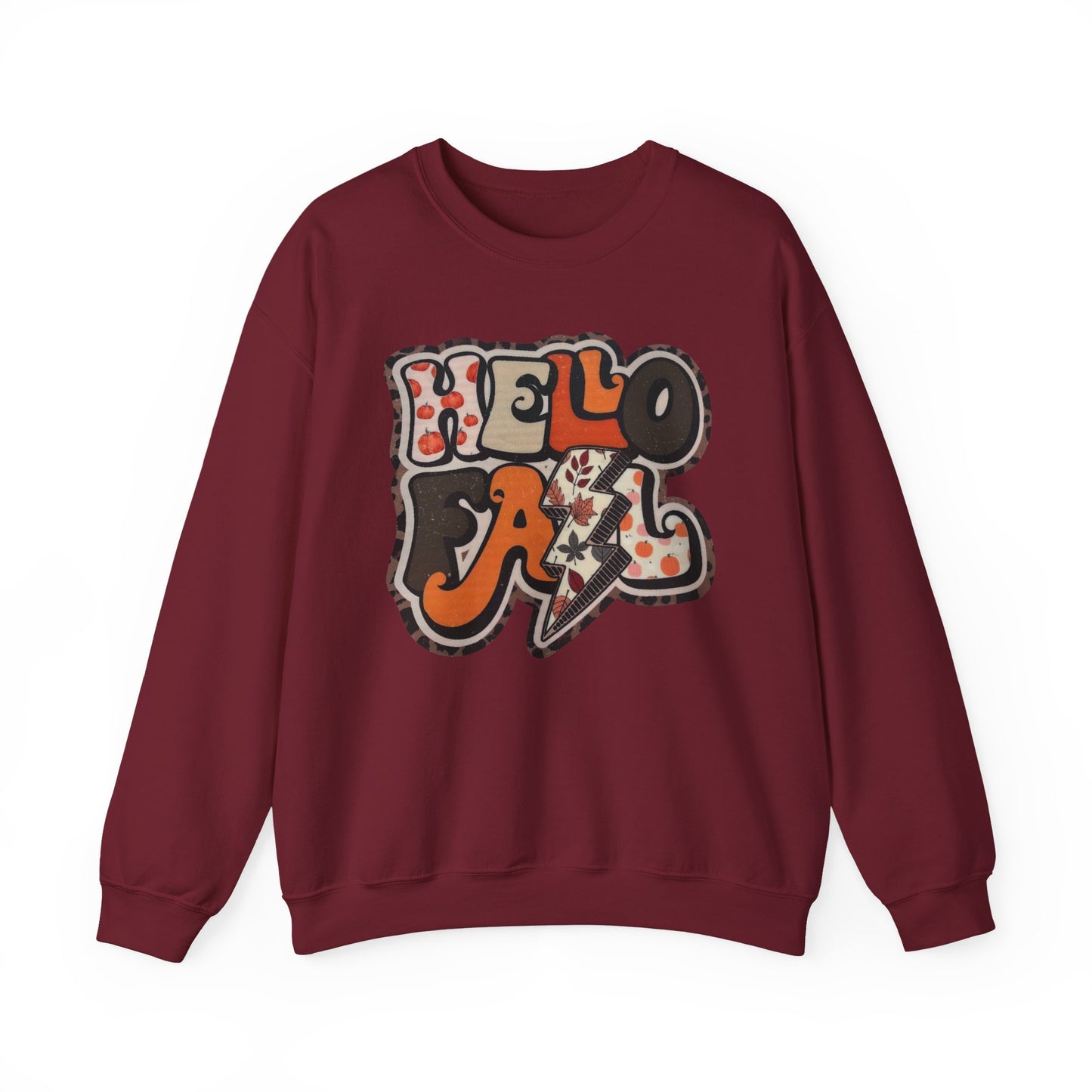 Hello Fall Sweatshirt – Retro Autumn Graphic Pullover, Cozy Hello Fall Sweatshirt, Fall Fashion, Unisex Crewneck, Autumn Apparel, Gifts for Her, Casual Style