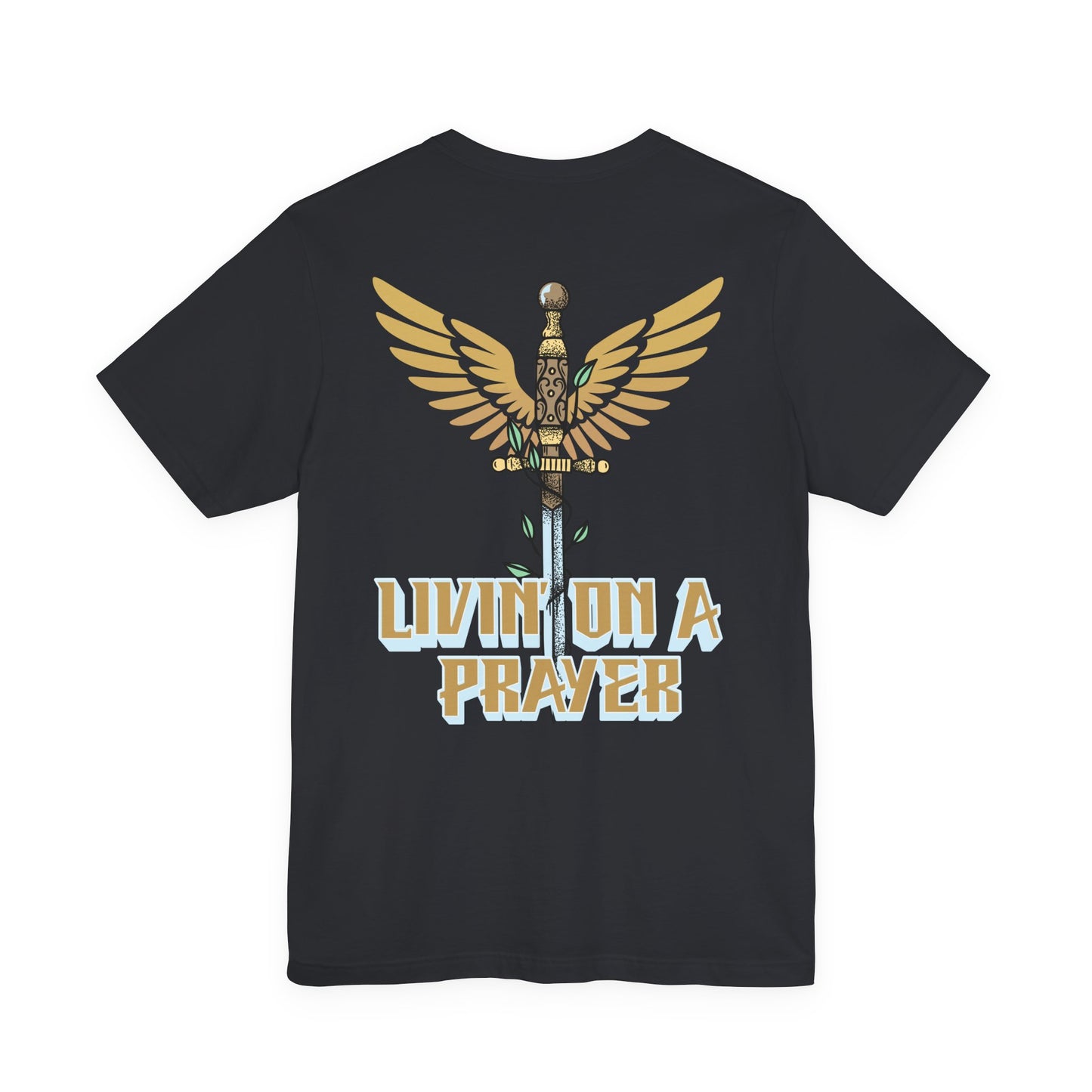Livin’ On a Prayer Retro Christian T-Shirt | 1 Thessalonians 5:17 “Pray Without Ceasing” Tee