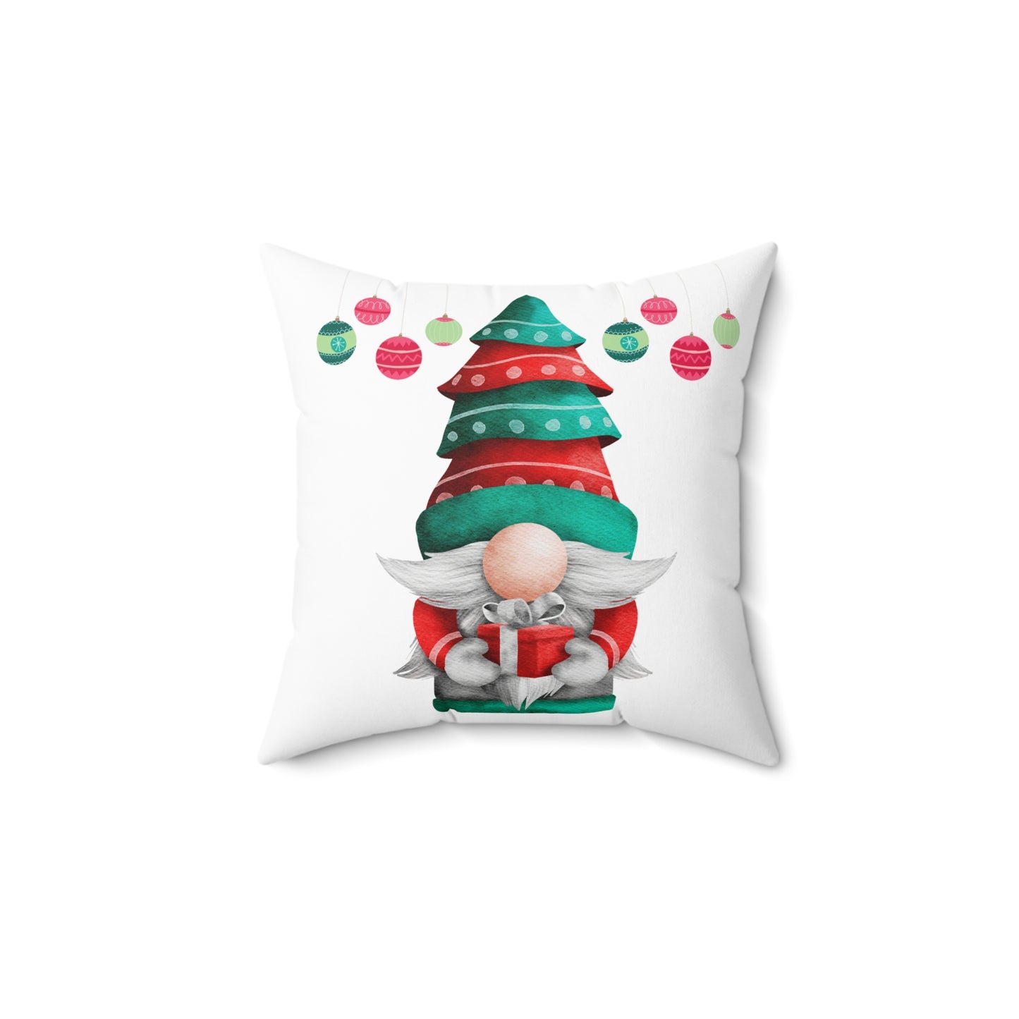 Holiday Gnome-Spun Polyester Square Pillow