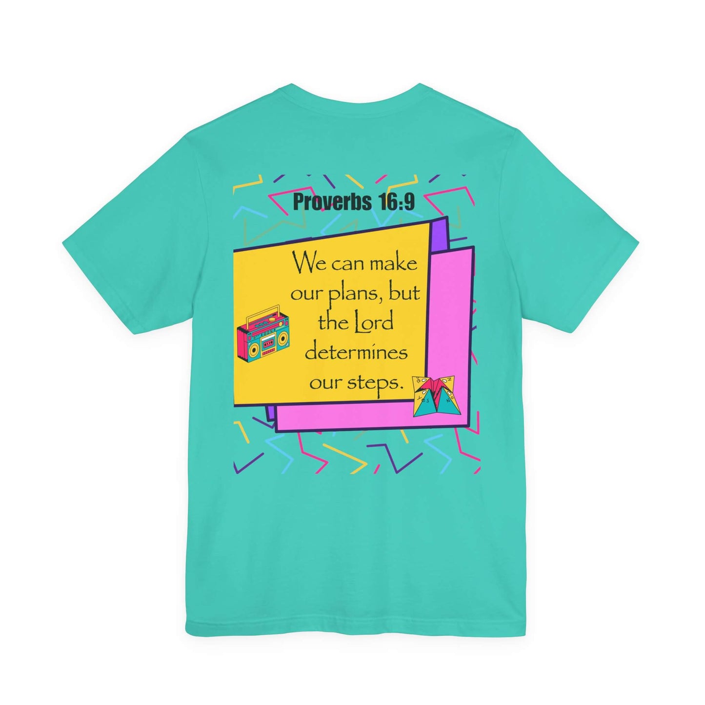 Step by Step Proverbs 16:9 Retro Christian T-Shirt