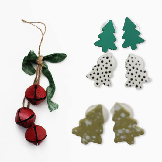 Deck the halls and your ears with our festive Christmas Tree Stud Earring Set