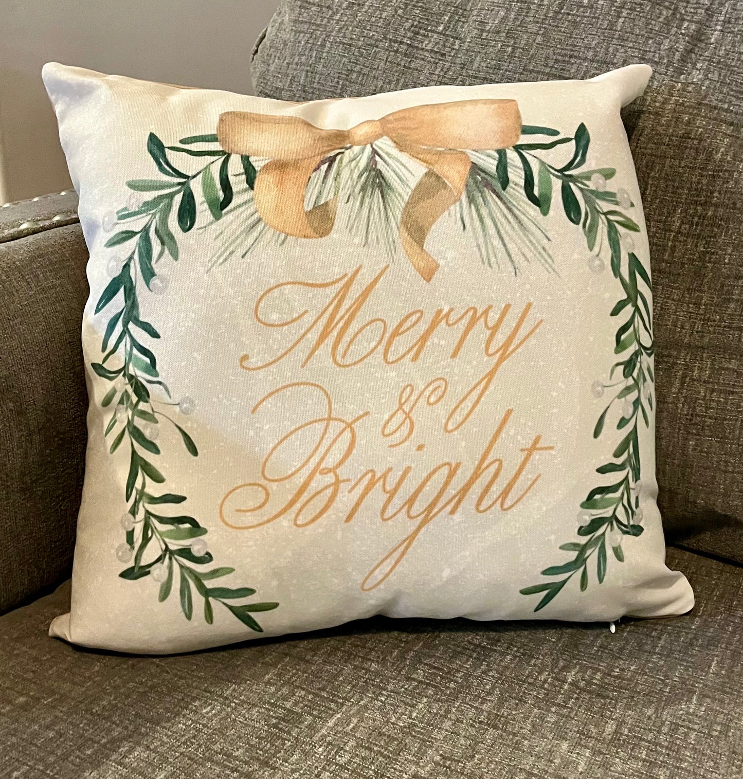 Merry & Bright -Spun Polyester Square Pillow