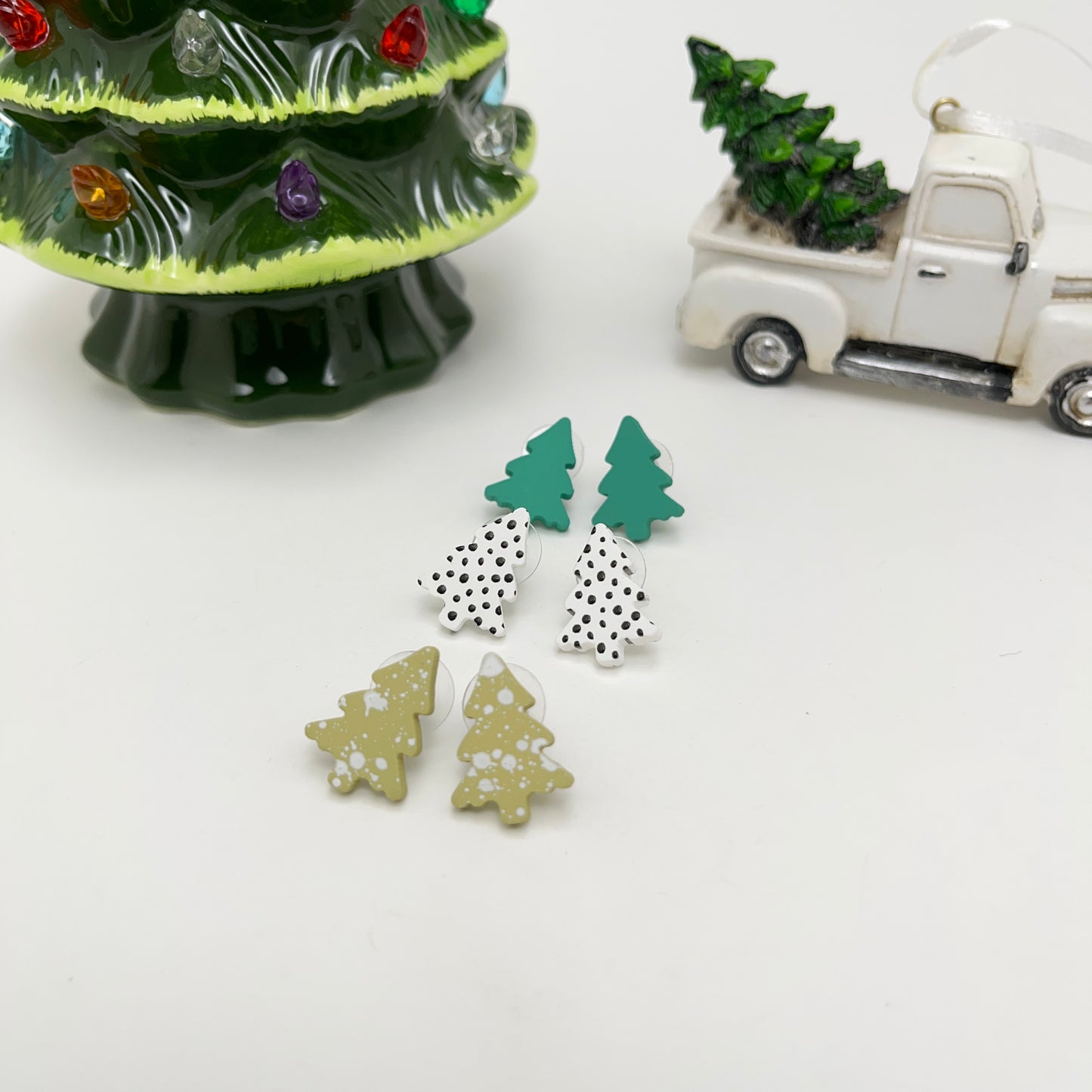 Deck the halls and your ears with our festive Christmas Tree Stud Earring Set