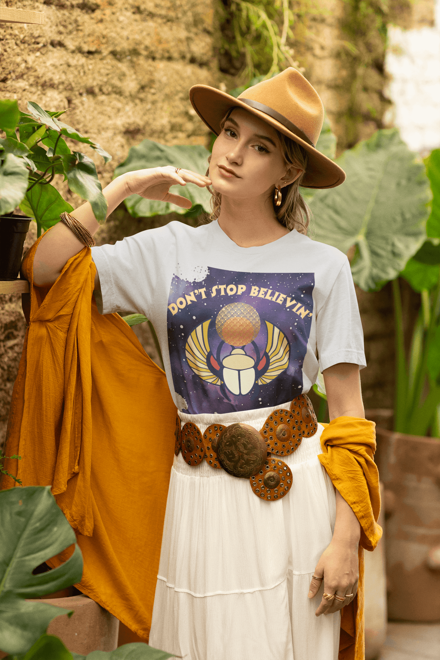 Don’t Stop Believin’ Retro Christian T-Shirt | Hebrews 11:1 Faith Tee