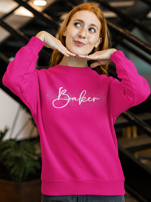 Custom Name Sparkle Sweatshirt – Rosaline Script - Wide variety of colors and sizes