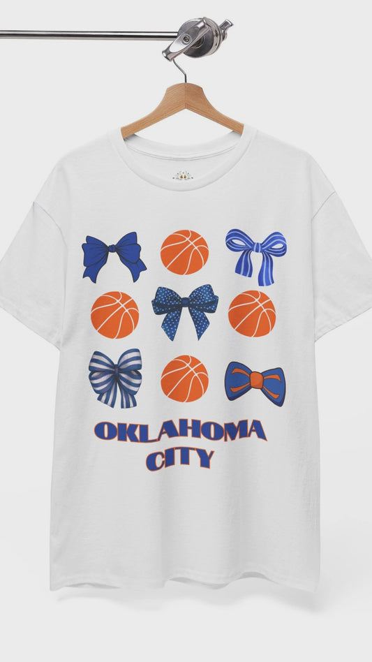 OKC Hoops & Bows Tee – Thunder Edition